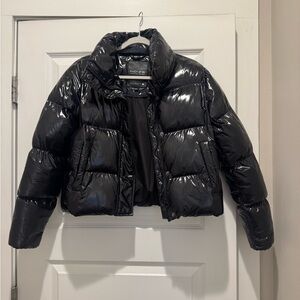 Noize Shiny Black Puffer Coat